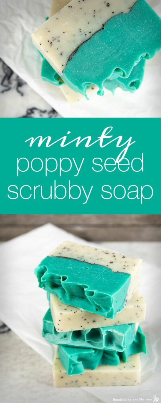 Soap Recipes DIY - Minty Poppy Seed Scrubby Soap - DIY Soap Recipe Ideas - Best Soap Tutorials for Soap Making Without Lye - Easy Cold Process Melt and Pour Tips for Beginners - Crockpot, Essential Oils, Homemade Natural Soaps and Products - Creative Crafts and DIY for Teens, Kids and Adults http://diyprojectsforteens.com/cool-soap-recipes