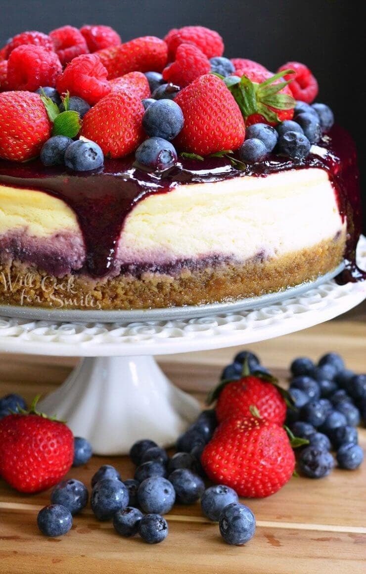 Mixed Berry Cheesecake + 50 Delicious Berry Recipes... refreshingly sweet treats that you can enjoy all summer long!