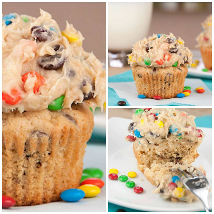 Monster Cookie Dough Cupcakes | 25+ cookie dough recipes