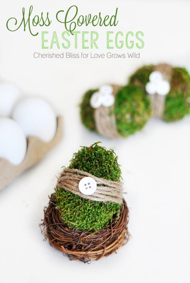 Moss Covered Eggs | 25+ MORE ways to decorate Easter Eggs