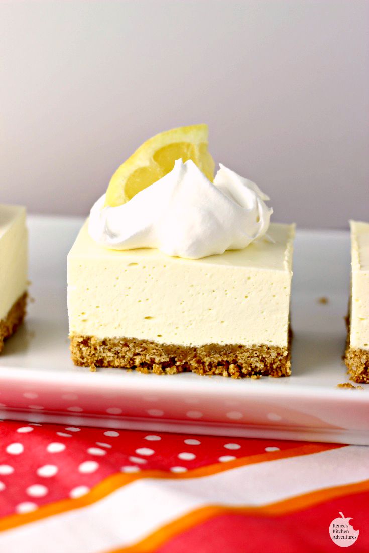 No Bake Lemon Cheesecake Squares | 25+ No Bake Desserts