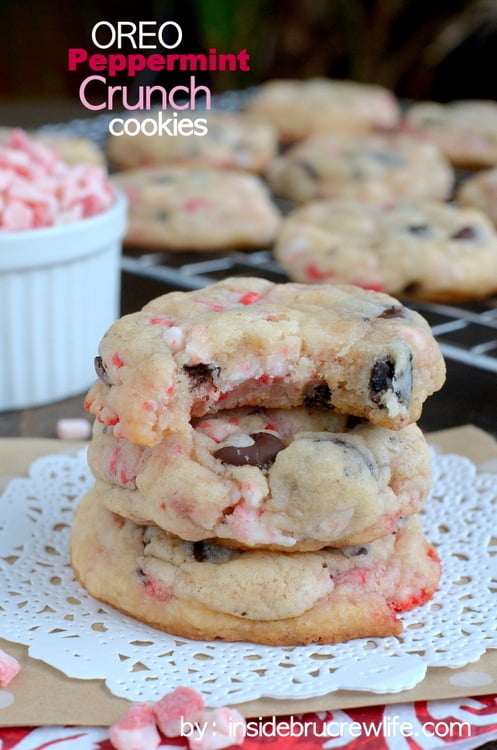 Oreo peppermint crunch cookies | 25+ peppermint recipes