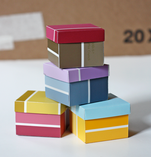 Paint Chip Gift Boxes | 25+ Creative Gift Wrap Ideas