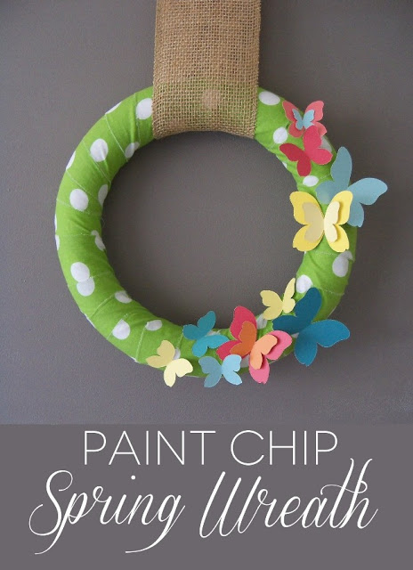 Paint Chip Spring Wreath | 25+ Spring wreaths