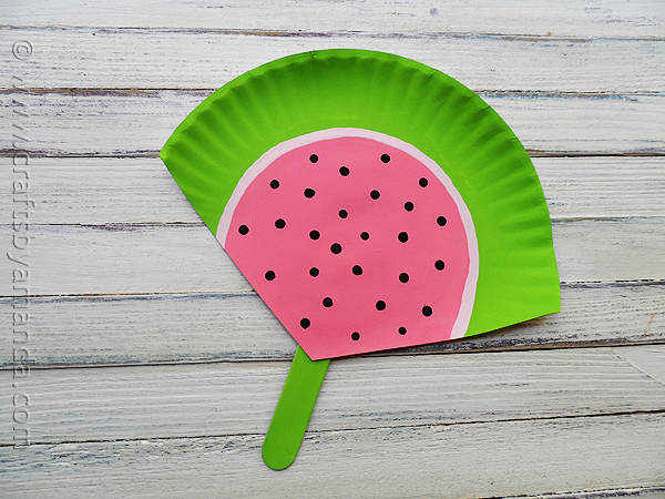 Paper Plate Watermelon Fan | 25+ Summer Crafts for Kids