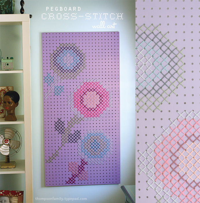 Pegboard Flower Cross Stitch Wall Art | 25+ Cross-Stitch Style Craft Ideas