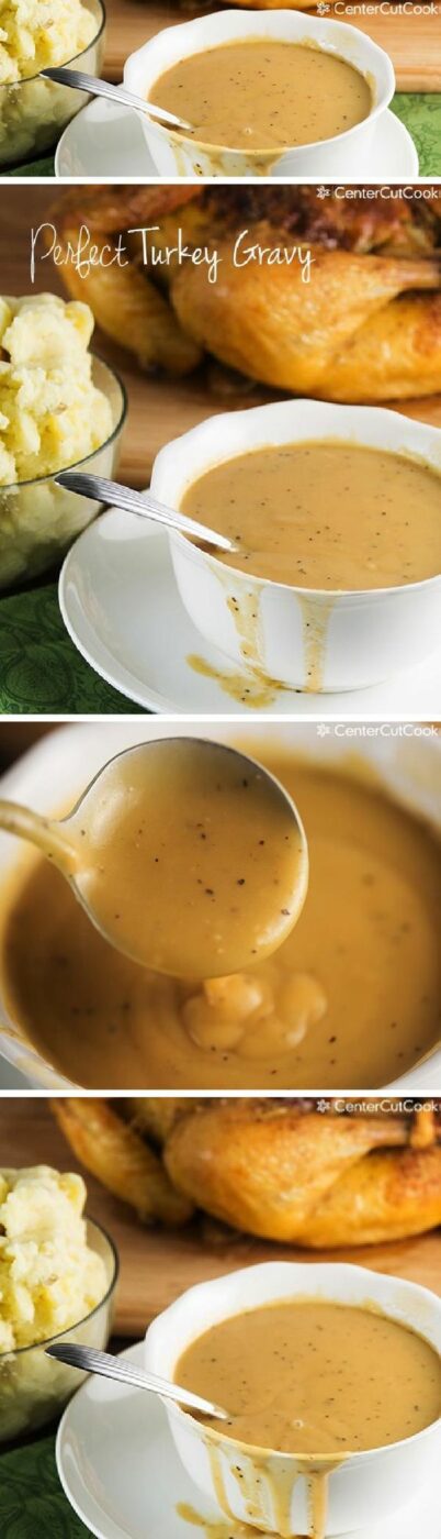 Perfect Turkey Gravy Recipe - a Thanksgiving Menu Must! | CenterCutCook - The BEST Classic, Improved and Traditional Thanksgiving Dinner Menu Favorites Recipes - Main Dishes, Side Dishes, Appetizers, Salads, Yummy Desserts and more!