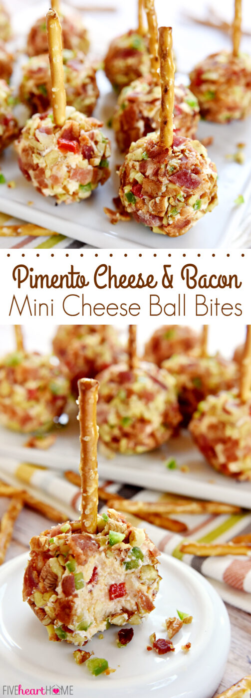 Pimiento Cheese & Bacon Cheese Ball Bites | 25+ Pretzel Recipes