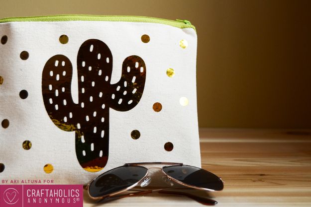 DIY Cactus Crafts | Polka Dot Cactus Pouch l Craft Ideas and Home Decor | Painting Tutorials, Gifts, Rocks, Cardboard, Wood Cactus Decorations