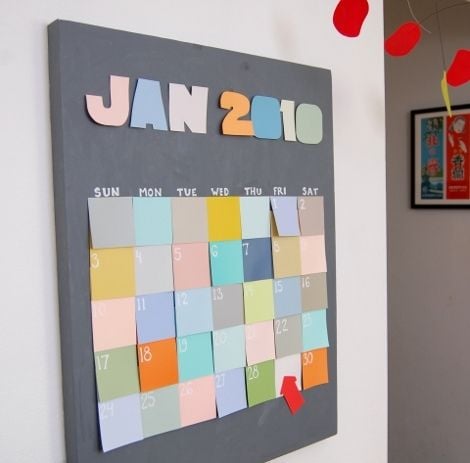 Post It Calendar | 25+ Post It Note DIY Ideas