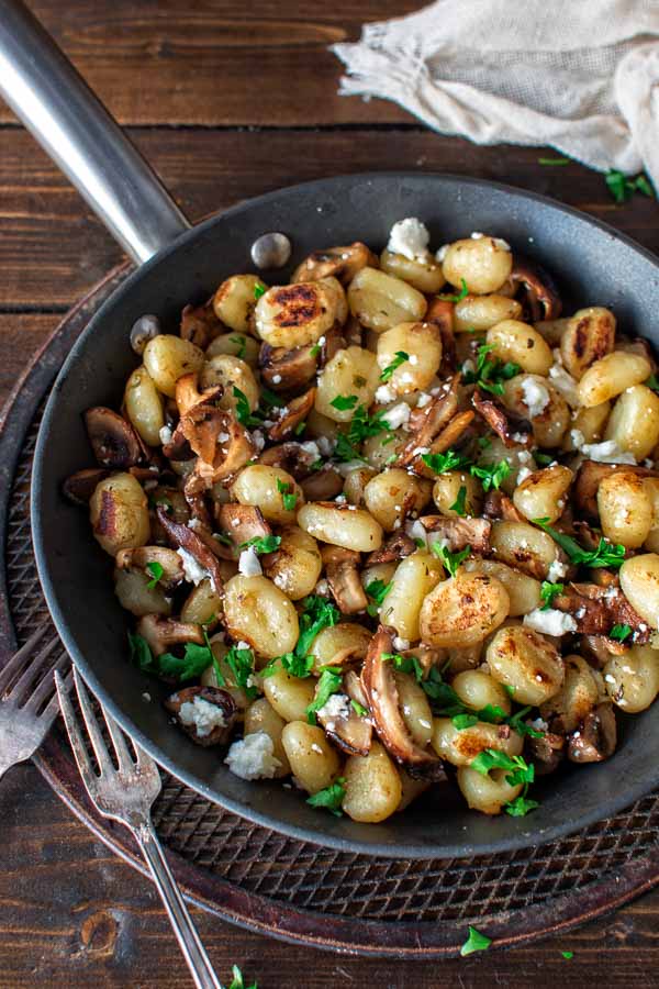 Potato Gnocchi with Mushrooms and Feta | 25+ mushroom recipes