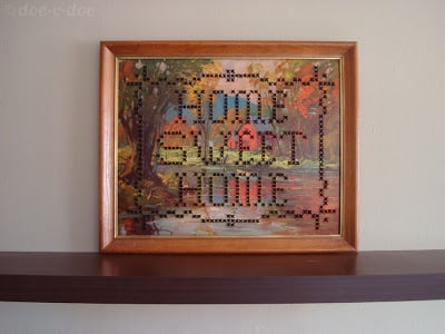 Printed Painting Cross Stitch Sign | 25+ Cross-Stitch Style Craft Ideas