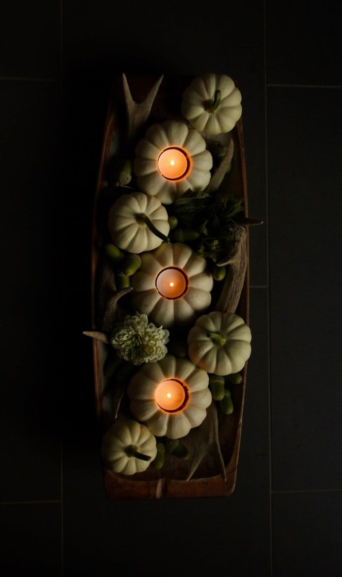 Mini Pumpkin Tealight Centerpiece DIY