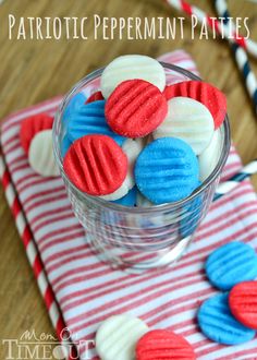 Red White and Blue Patriotic Peppermint Patties | 25+ Patriotic Treats