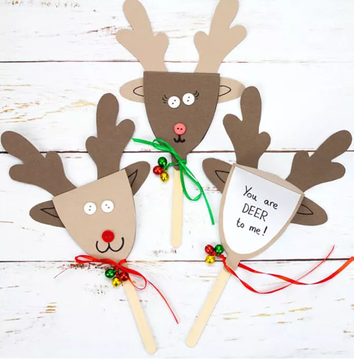 kids diy reindeer puppet christmas cards
