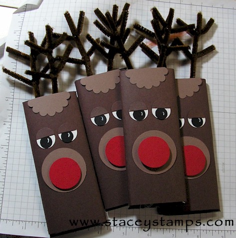 Reindeer candy bar wrappers | 25+ Rudolph crafts, gifts and treats | NoBiggie.net