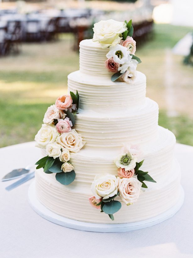 Romantic Floral Wedding Cake - Rachel Whyte Photography