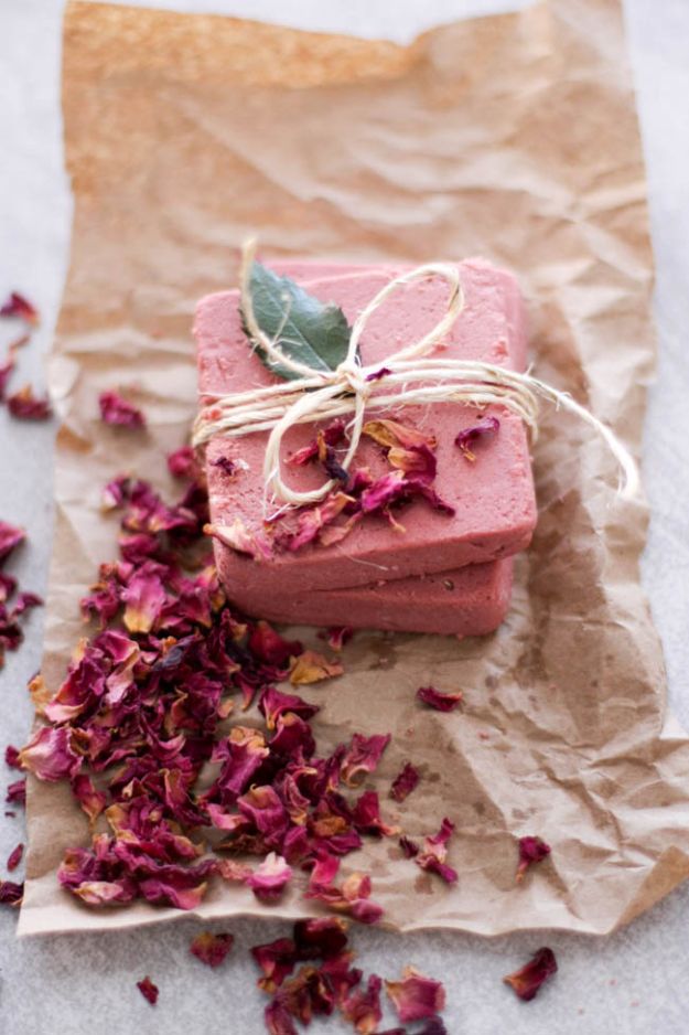 Soap Recipes DIY - Rosewater Pink Clay Soap - DIY Soap Recipe Ideas - Best Soap Tutorials for Soap Making Without Lye - Easy Cold Process Melt and Pour Tips for Beginners - Crockpot, Essential Oils, Homemade Natural Soaps and Products - Creative Crafts and DIY for Teens, Kids and Adults http://diyprojectsforteens.com/cool-soap-recipes