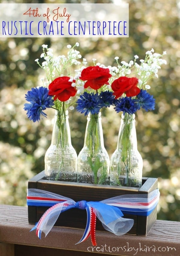 4th of July Rustic Crate Centerpiece