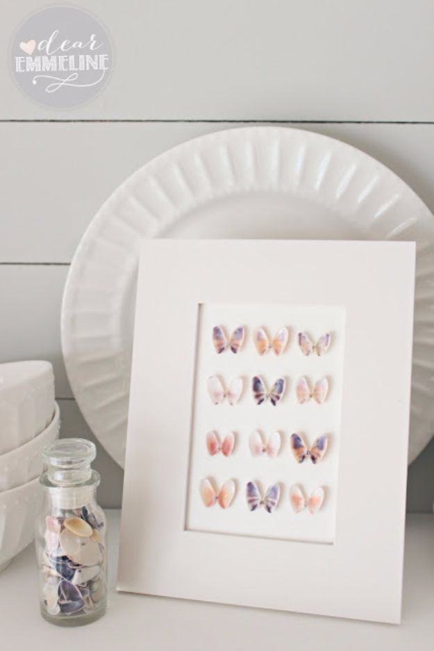 DIY Ideas With Butterflies - Seashell Specimen Art - Cute and Easy DIY Projects for Butterfly Lovers - Wall and Home Decor Projects, Things To Make and Sell on Etsy - Quick Gifts to Make for Friends and Family - Homemade No Sew Projects- Fun Jewelry, Cool Clothes and Accessories http://diyprojectsforteens.com/diy-ideas-butterflies