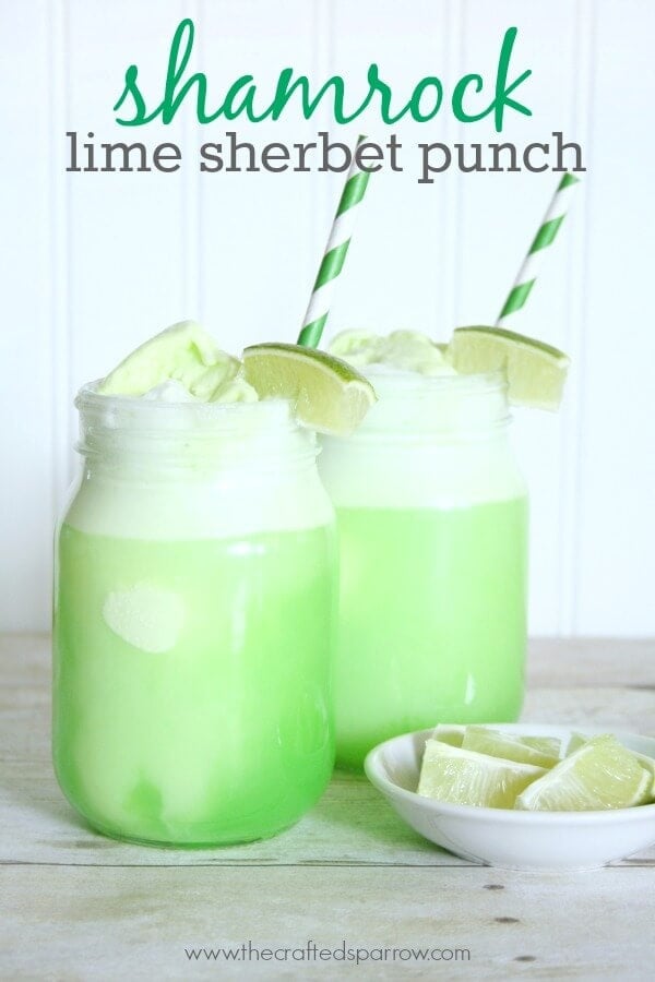 Shamrock Lime Sherbet Punch | Top 50 St. Patrick's Day Green Food - have fun with St. Patrick's Day and surprise your family and friends with these fun, festive green recipes!
