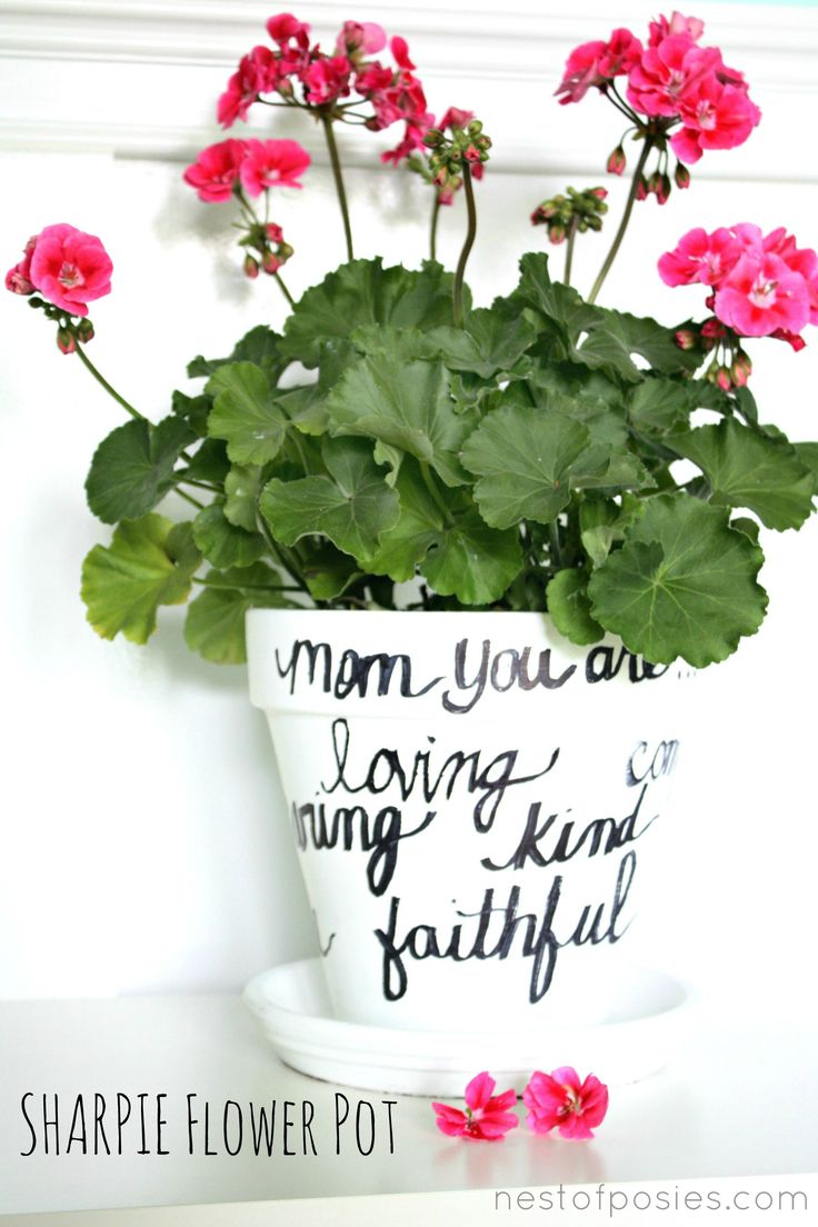 Sharpie Flower Pot | 25+ Mother's Day Gift Ideas