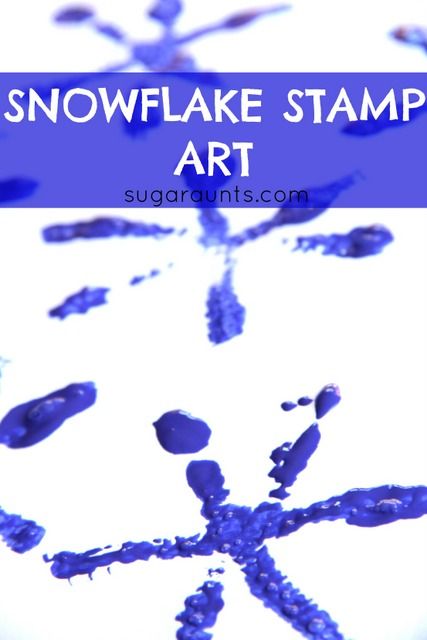 Snowflake Stamp Art | 25+ Indoor Winter Activities for Kids