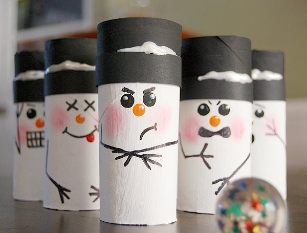 Snowman Bowling | 25+ Indoor Winter Activities for Kids