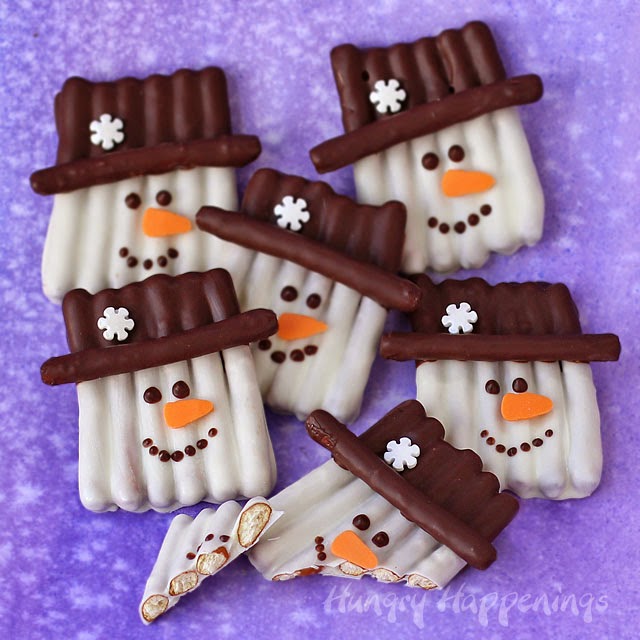 Snowman pretzel treats - 25+ snowman crafts and fun food ideas - NoBiggie.net