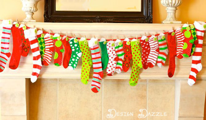 Sock Advent Calendar | 25+ MORE Christmas Advent Calendars