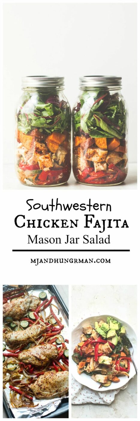 Southwestern Chicken Fajita mason Jar Salad | 25+ Mason Jar Eats