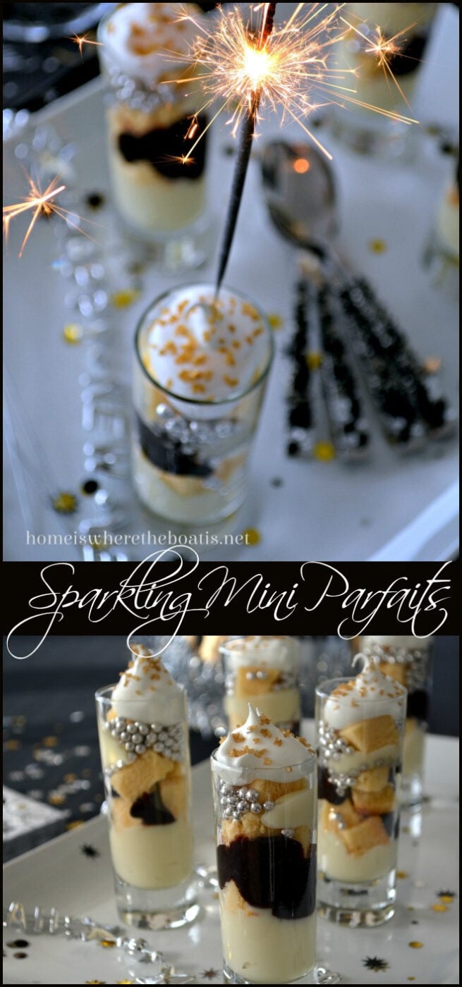 Sparkling mini parfaits | 25+ NYE party ideas