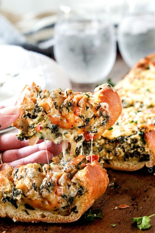 Spinach Dip Stuffed French Bread | 25+ Spinach Recipes