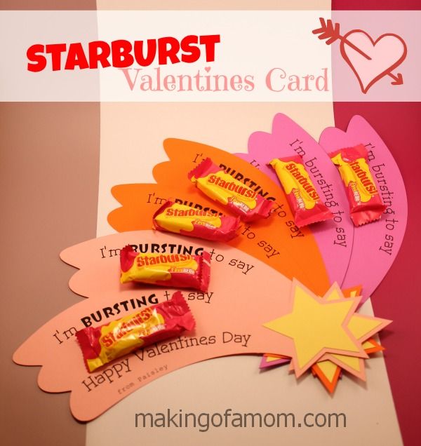 Starburst Valentine's Day Card - 25+ Creative Classroom Valentines - NoBiggie.net