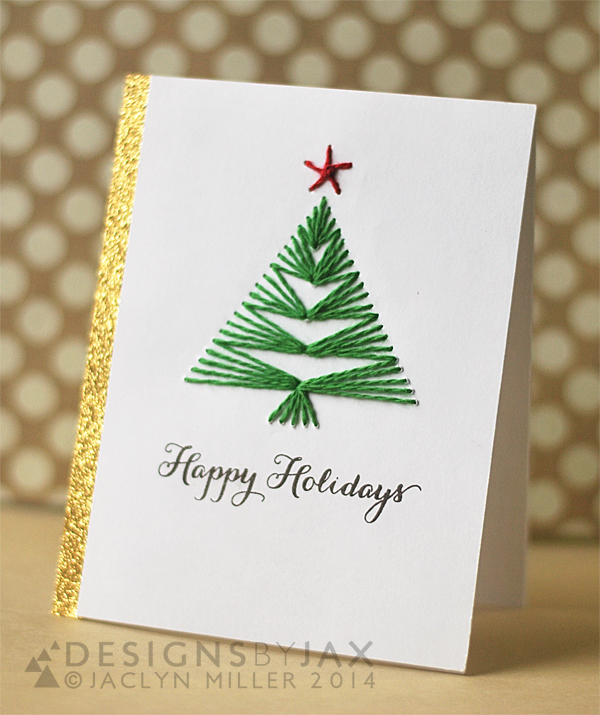 Stitches Tree Card | 25+ Handmade Christmas Cards