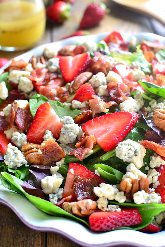 Strawberry Bacon Blue Cheese Salad | 25+ Strawberry Recipes