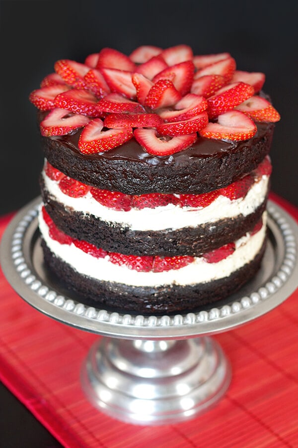 Strawberry Brownie Layer Cake + 50 Delicious Berry Recipes... refreshingly sweet treats that you can enjoy all summer long!