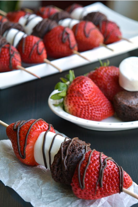Strawberry Brownie Skewers | 25+ Strawberry Recipes
