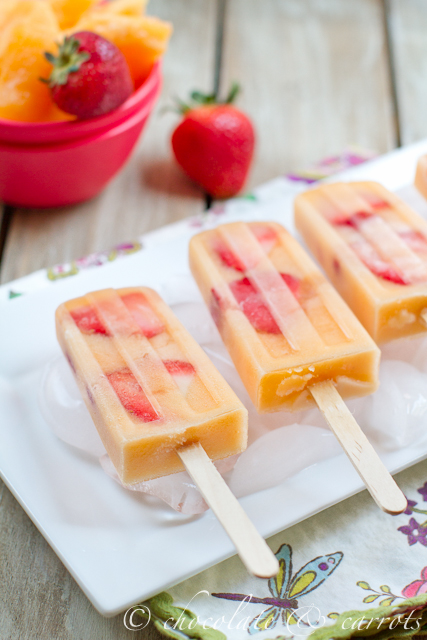 Strawberry Cantaloupe Popsicles | 25+ Two Ingredient Recipes