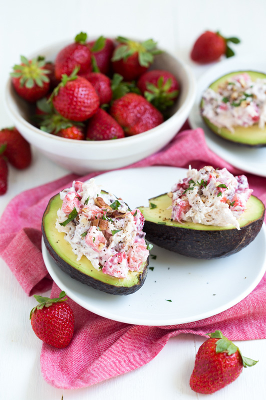Strawberry Pecan Salad in Avocado Bowls | 25+ Strawberry Recipes