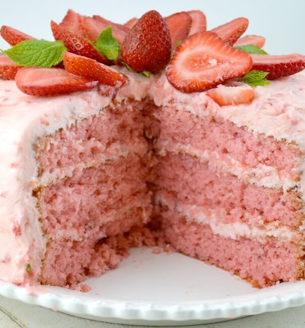 Strawberry Triple Layer Cake + 50 Delicious Berry Recipes... refreshingly sweet treats that you can enjoy all summer long!