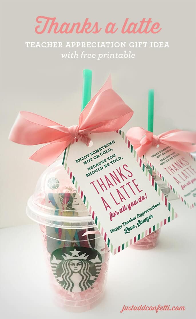 Thanks a Latte + 25 Handmade Gift Ideas for Teacher Appreciation - the perfect way to let those special teachers know how important they are in the lives of your children!