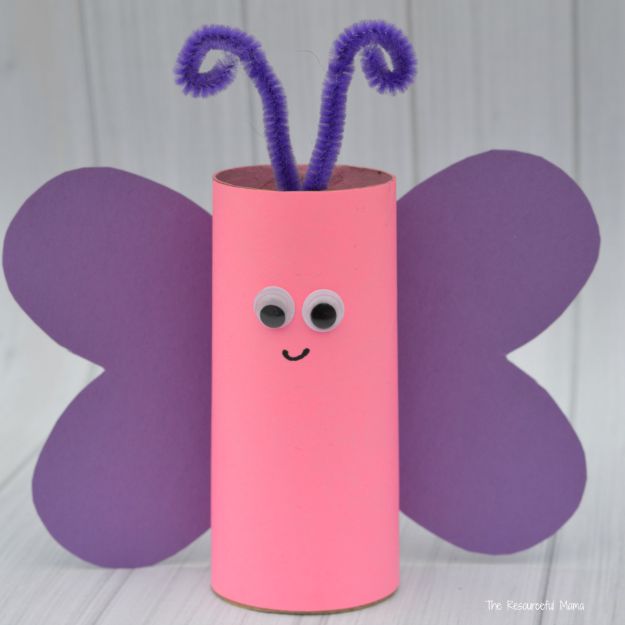 DIY Ideas With Butterflies - Toilet Paper Roll Butterfly Craft - Cute and Easy DIY Projects for Butterfly Lovers - Wall and Home Decor Projects, Things To Make and Sell on Etsy - Quick Gifts to Make for Friends and Family - Homemade No Sew Projects- Fun Jewelry, Cool Clothes and Accessories http://diyprojectsforteens.com/diy-ideas-butterflies