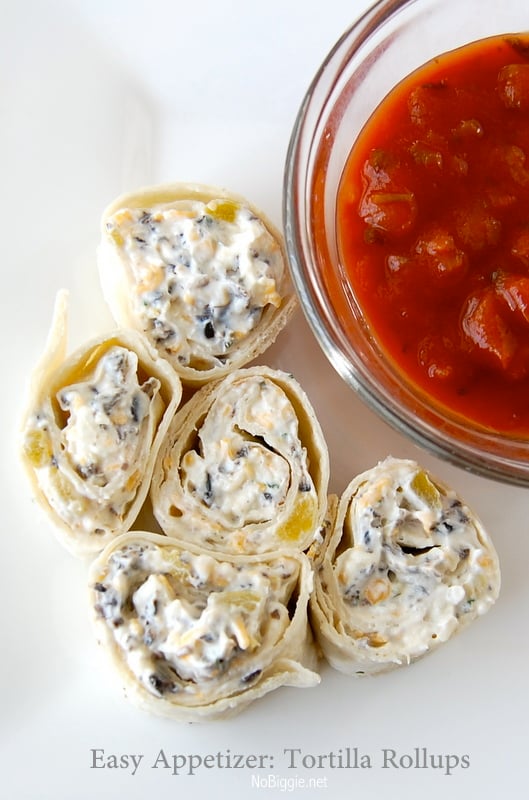 Tortilla Rollups | 25+ Cheesy Appetizers and Dips