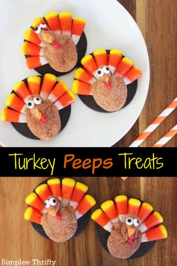 Turkey treat peeps | 25 + Thanksgiving treats