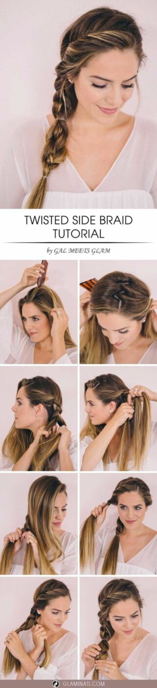 Easy Braids With Tutorials - Twisted Side Braid - Cute Braiding Tutorials for Teens, Girls and Women - Easy Step by Step Braid Ideas - Quick Hairstyles for School - Creative Braids for Teenagers - Tutorial and Instructions for Hair Braiding http://diyprojectsforteens.com/easy-braids-tutorials