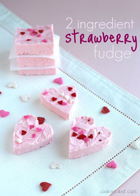 Two Ingredient Strawberry Fudge | 25+ Two Ingredient Recipes