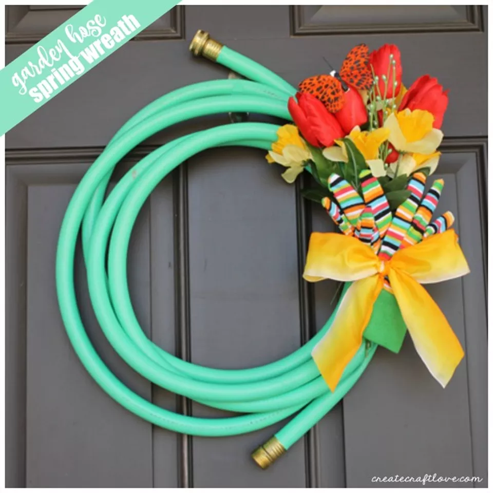 garden hose wreath