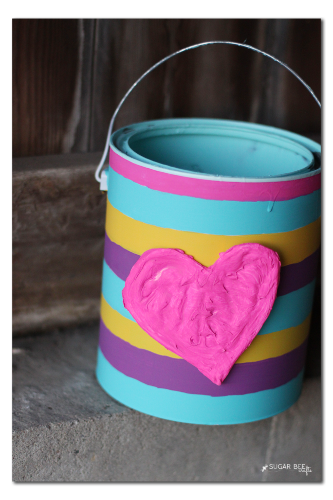 Up Cycled Valentine Bucket | 25+ Valentine Boxes for Girls
