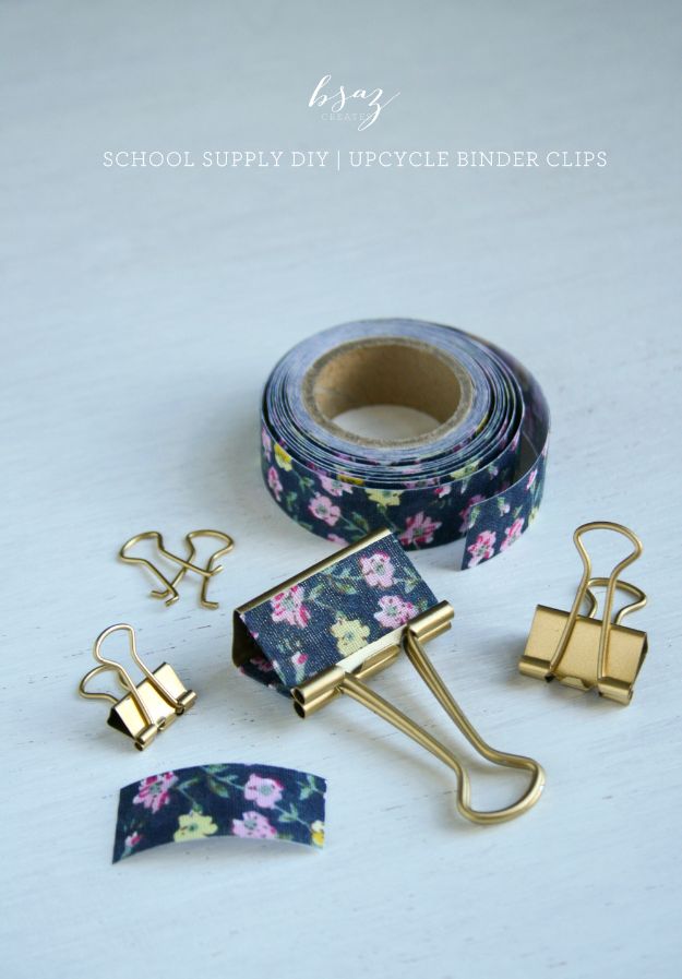 DIY School Supplies - Upcycled Binder Clips - Easy Crafts and Do It Yourself Ideas for Back To School - Pencils, Notebooks, Backpacks and Fun Gear for Going Back To Class - Creative DIY Projects for Cheap School Supplies - Cute Crafts for Teens and Kids http://diyprojectsforteens.com/diy-back-to-school-supplies